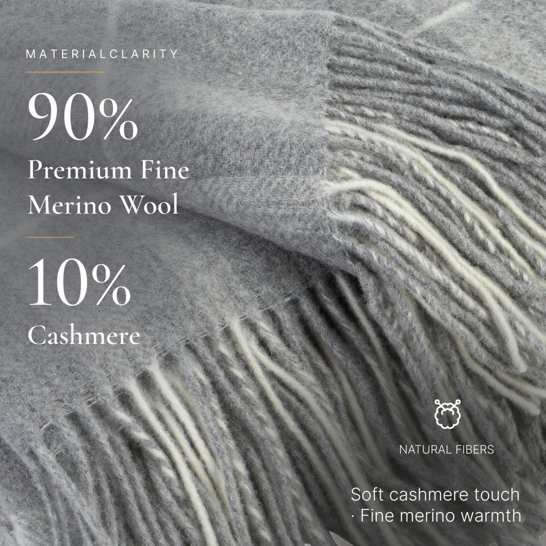 Manta de cachemira y merino (10% cachemira) con diseño tartán · 2