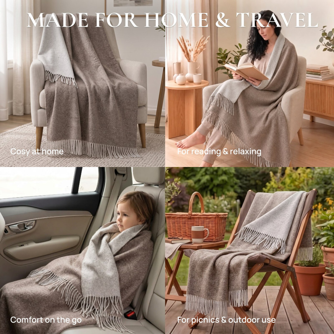 Manta de lana merino reversible · 6