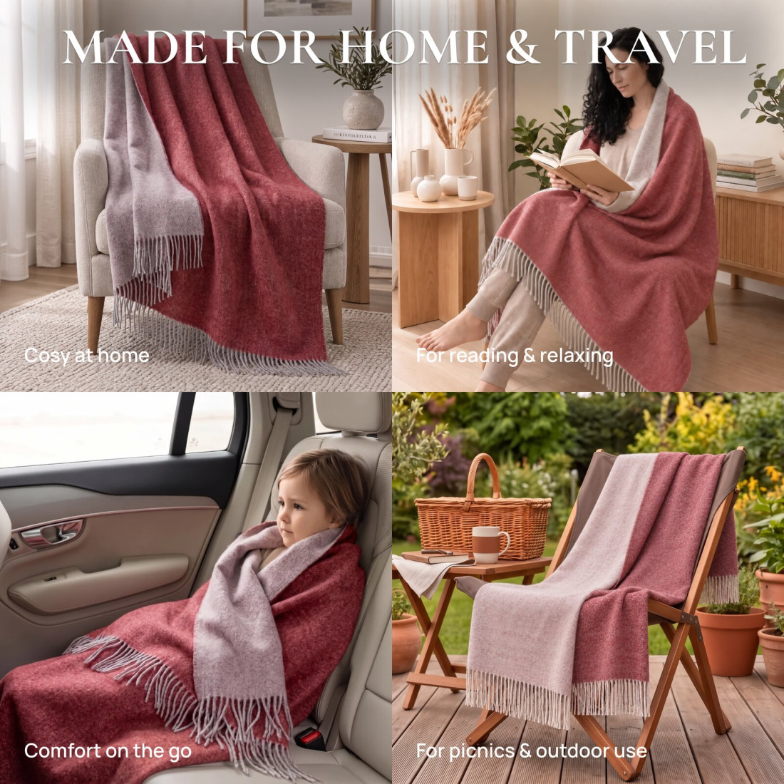 Manta de lana merino reversible · 6