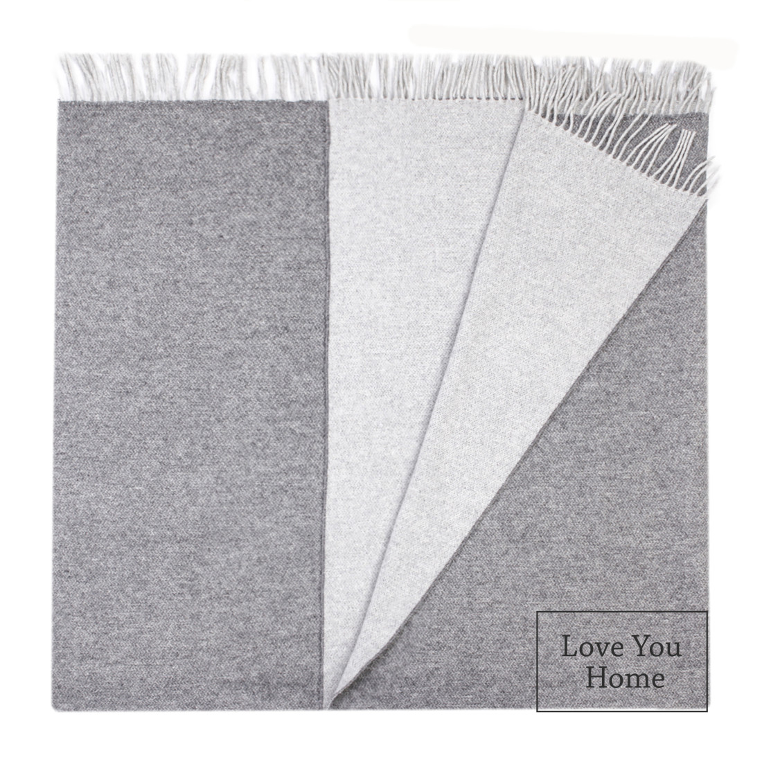 Manta de lana merino reversible · 2