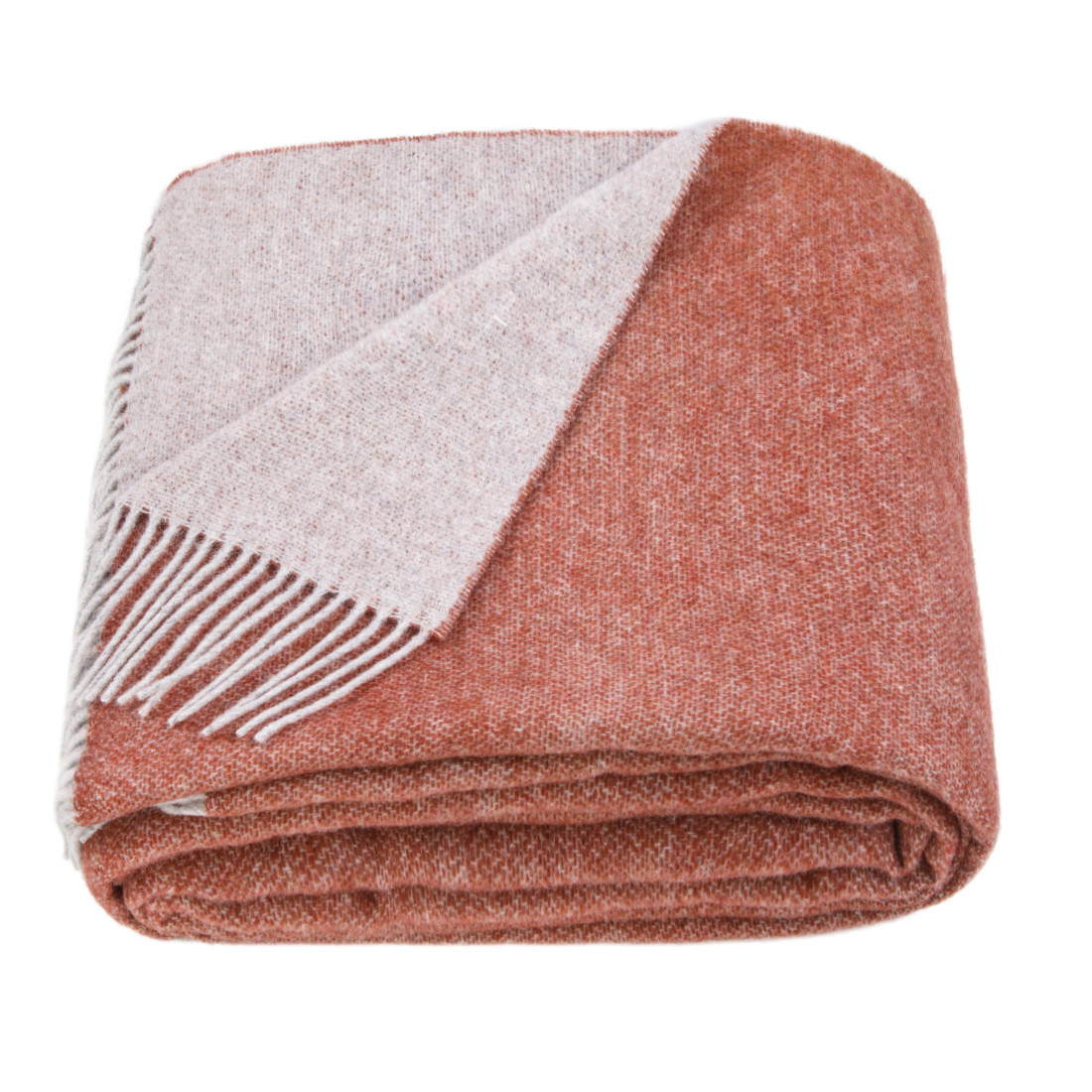 Manta de lana merino reversible